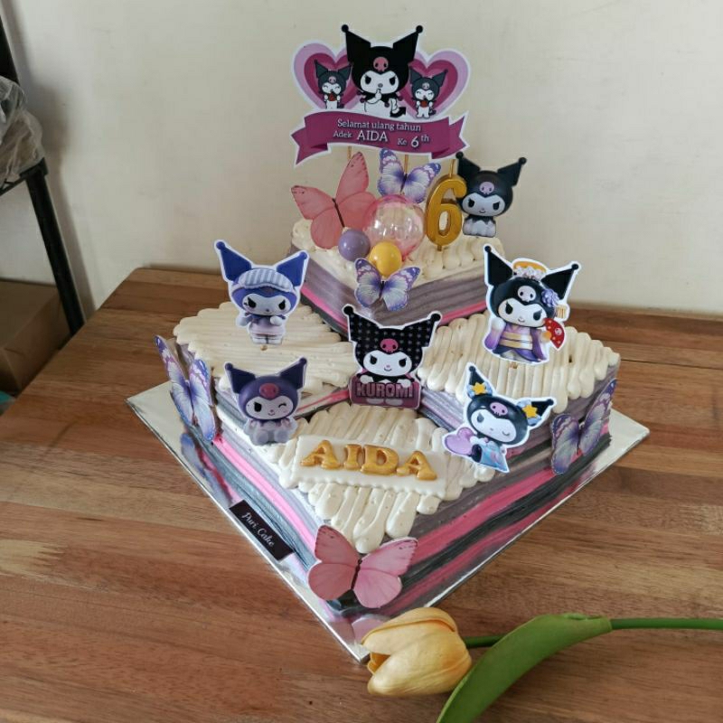 

Topper kertas bergambar Kuromi (custom nama)