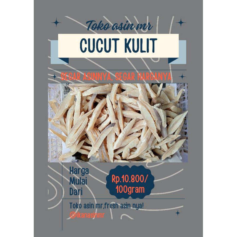 

Asin Cucut Kulit/Hiu Super 100/250/gram (Gratis Ongkir)