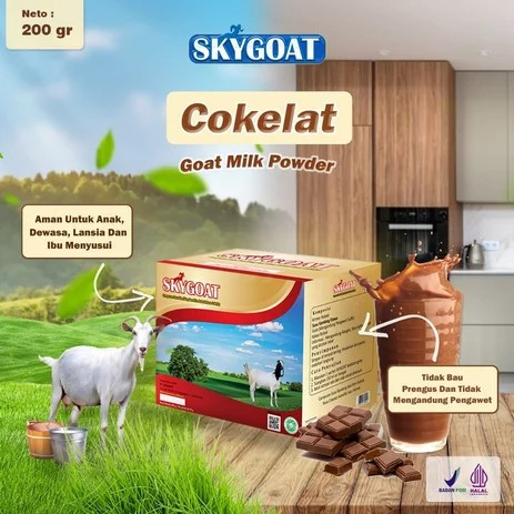 

Skygoat - Susu Kambing Etawa Cokelat Full Cream - Isi 10 Sachet