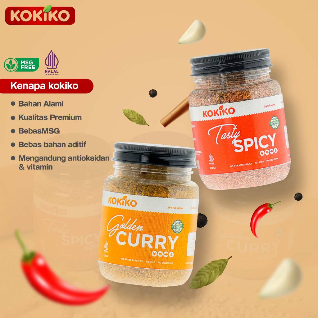 

KOKIKO PAKET BUNDLING (2 PCS) Bumbu Dry Rub | Golden Curry | Tasty Spicy