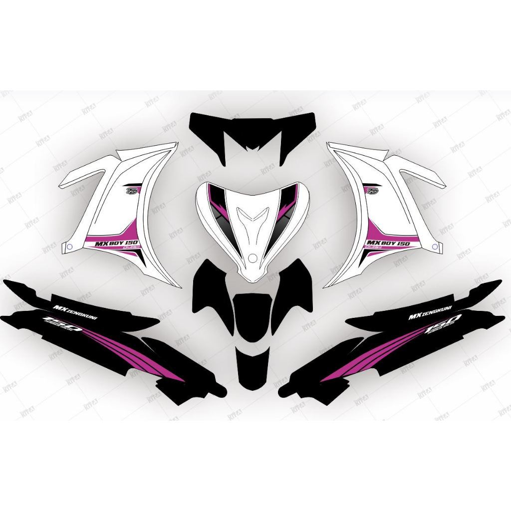 Decal Sticker New Jupiter MX Full Body Custom New Jupiter MX Motif simpel warna hitam putih kombinas