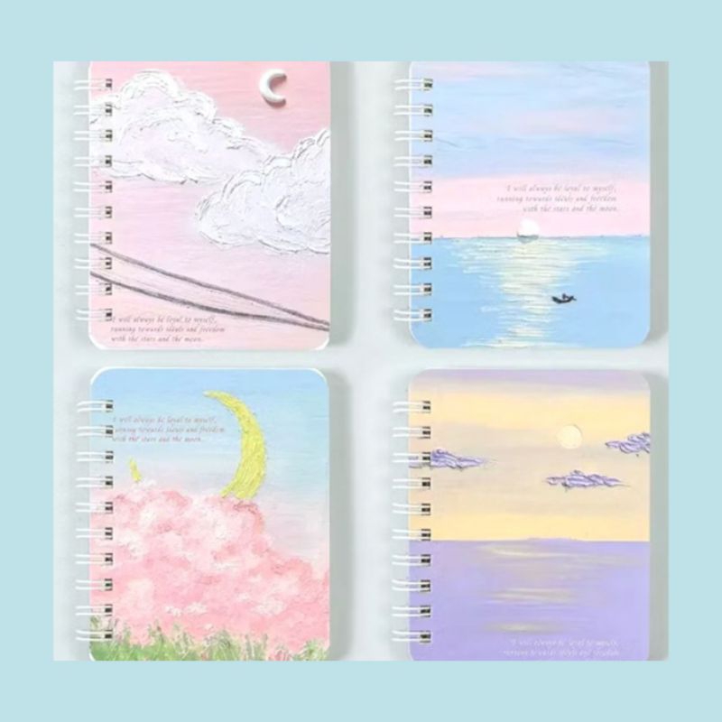 

Buku Catatan Kartun Memo Kecil A7 80 Lembar / Buku Kecil Notebook Ring Motif