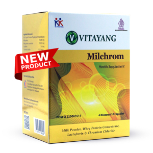 

Vitayang Milchrom debgan Milk Powder, Whey Concentrate, Lactoferin, dan Chromium Chloride