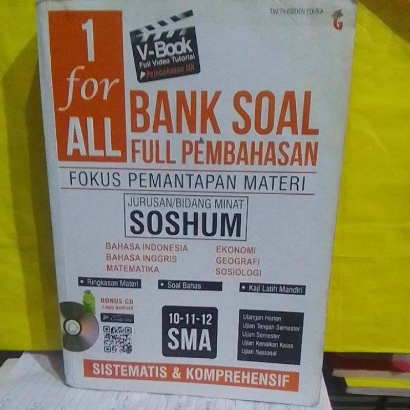 ORIGINAL BANK SOAL full Pembahasan SOSHUM untuk kls 10.11.12 SMA. sosiologi.geografi. ekonomi.matema