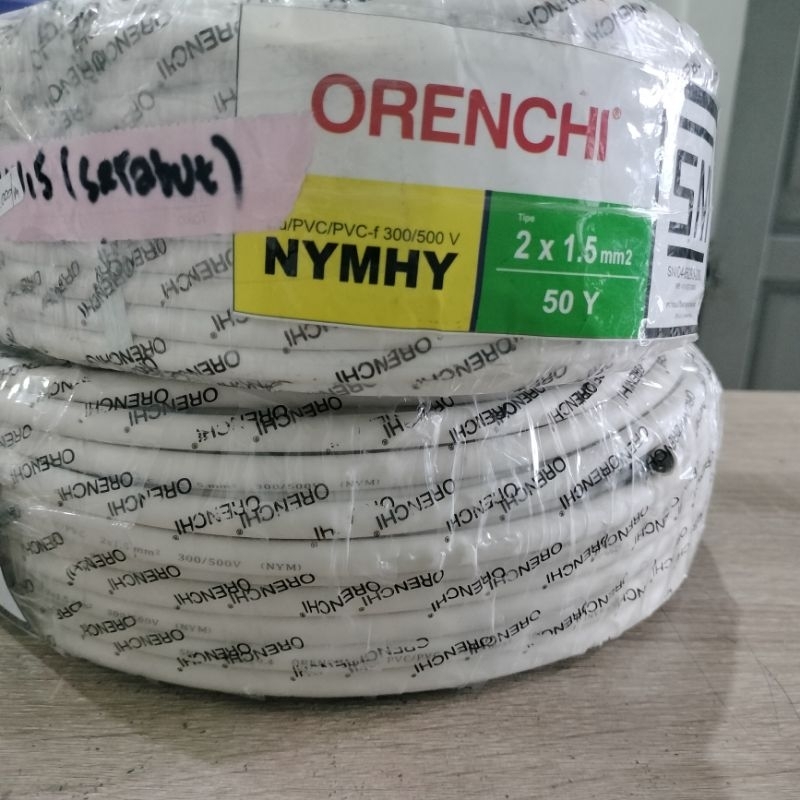 Kabel Orenchi 2 x 1.5 Kabel Serabut NYMHY SNI ( Meteran )
