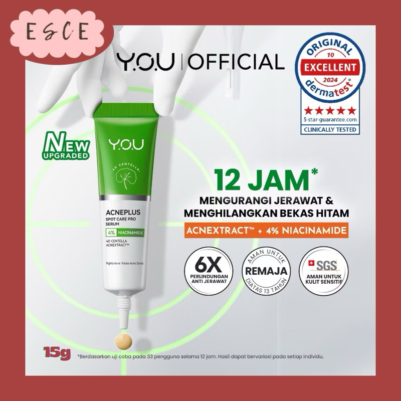 ESCE YOU AcnePlus SPOT CARE Obat JERAWAT Centella Hy & FACIAL WASH