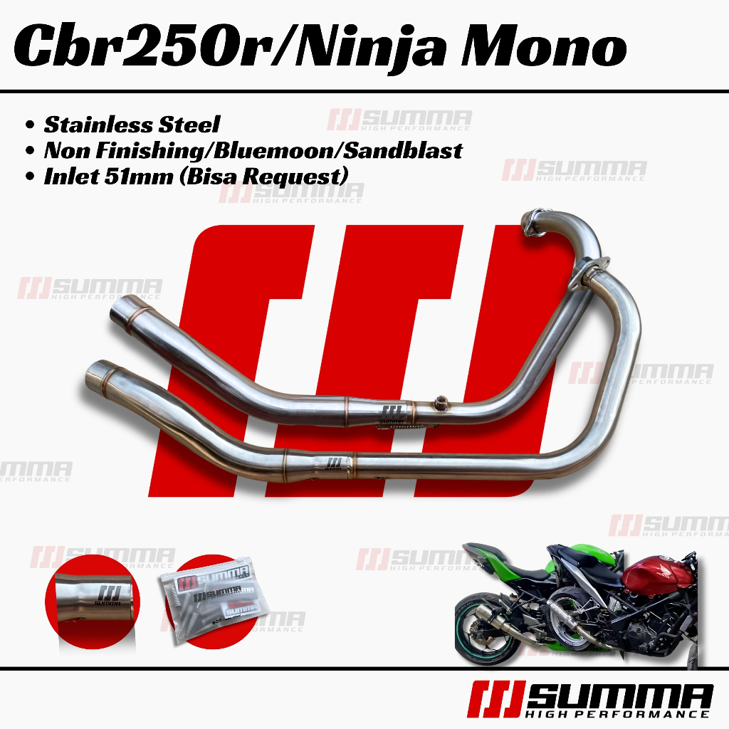Header Leher Knalpot Bending Ninja RR Mono Ninja 250 Mono Z250 Sl Cbr250r Cbu Mono Original Summa Ex
