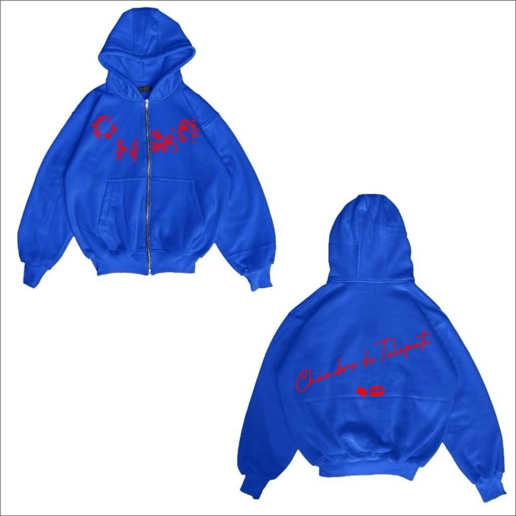 Sweater Hoodie Boxy Kiss CHMB Doubel Zipper Original / Jaket Boxy Pria Kiss Me High Quality Distro