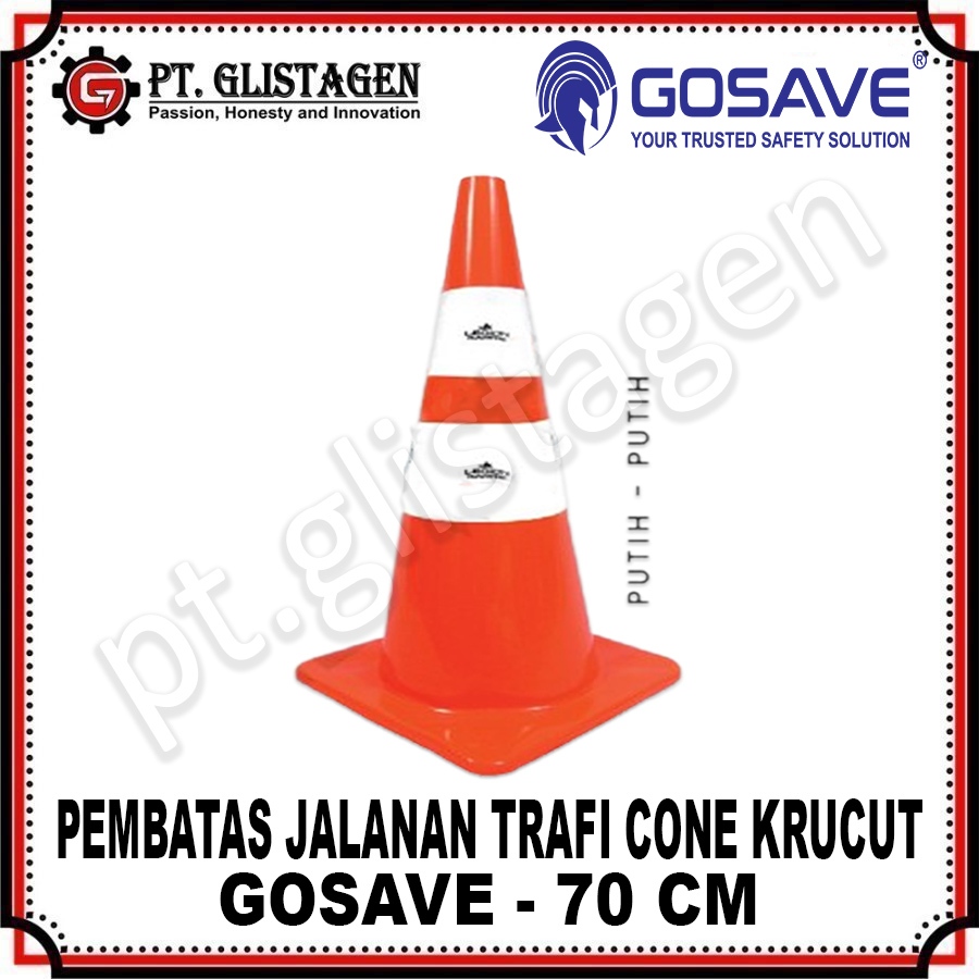 GOSAVE Traffic Cone Safety Rubber Gosave 70cm Kerucut Lalu Lintas 70cm Pembatas Jalanan Lalu Lintas