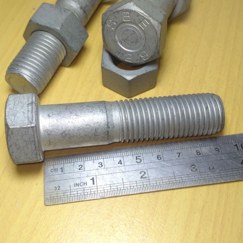 baut mur m22 x 90mm grade 12.9 baut baja kunci 32 anti karat