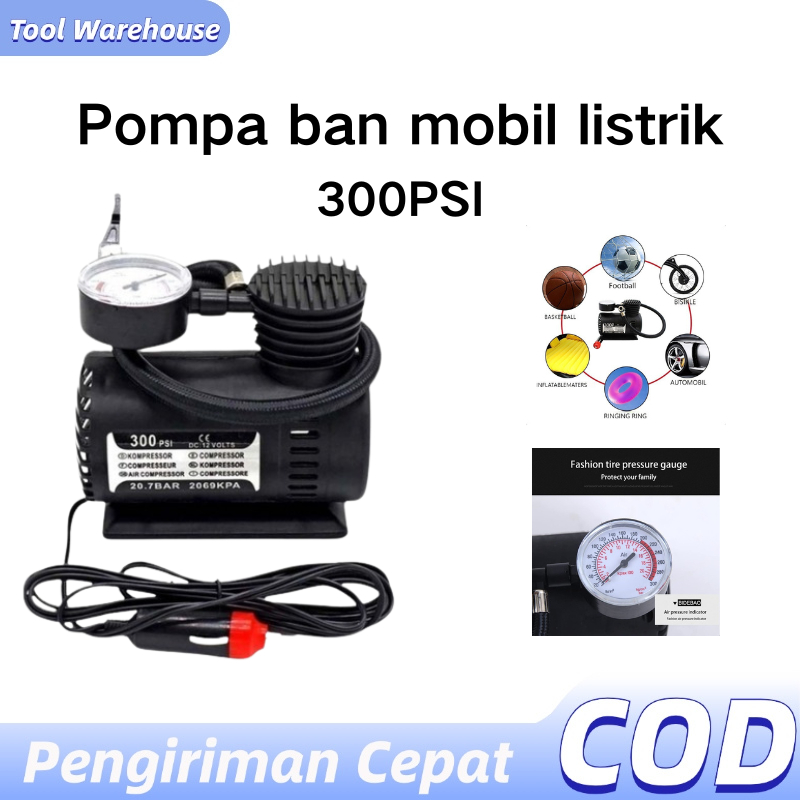 Pompa Ban motor dan mobil electric portable/Convenient Inflatable Pumps/Compressor 12V Electric Pump