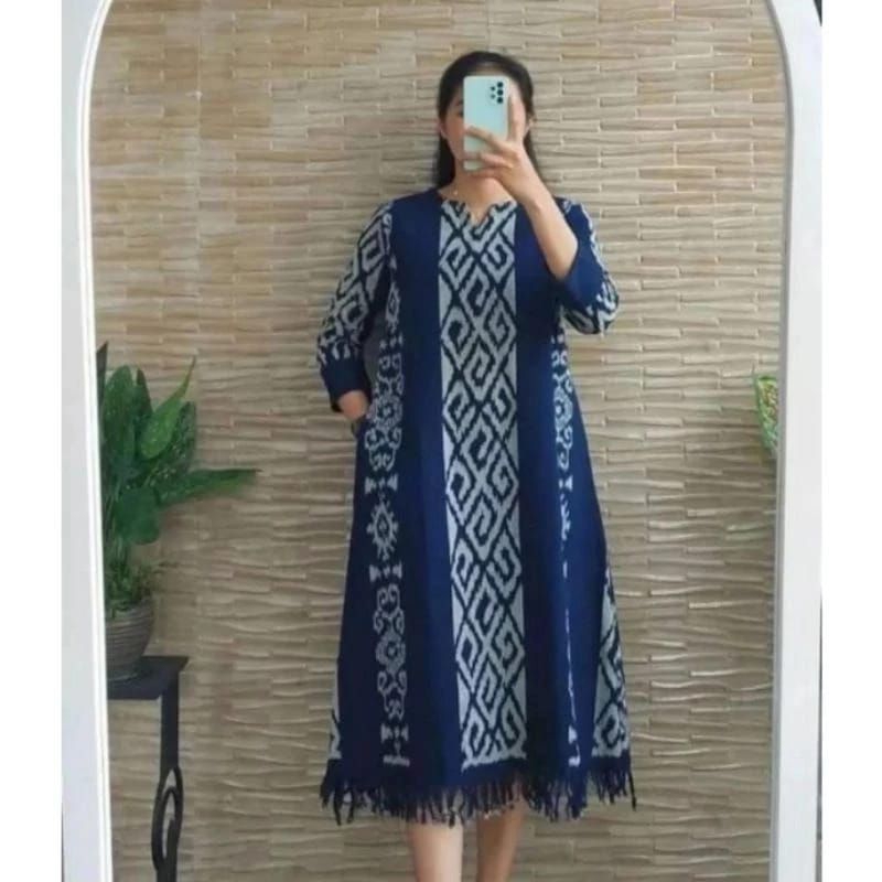 Dres Tunik Tenun, Tunik Tenun Ikat, Dres Tenun Kekinian