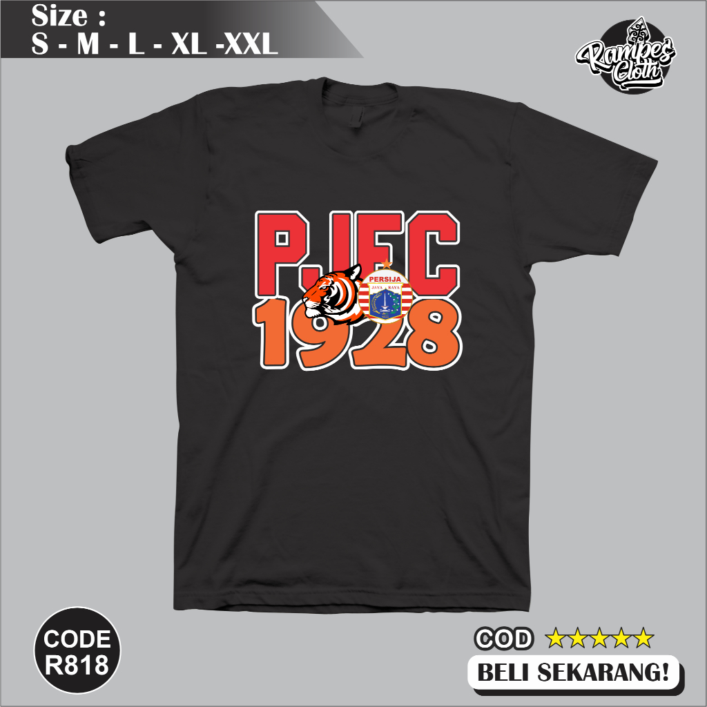 Kaos Distro PJFC 1928 - Kaos Persija - Kaos PJFC Cotton Combed 30s Premium R818