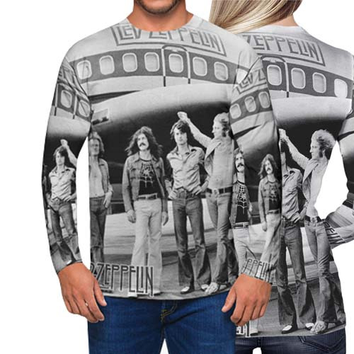 Kaos Led Zeppelin Tshirt Tangan Panjang Fullprint Unisex Casual Bahan Polyester Jersey New Premium J