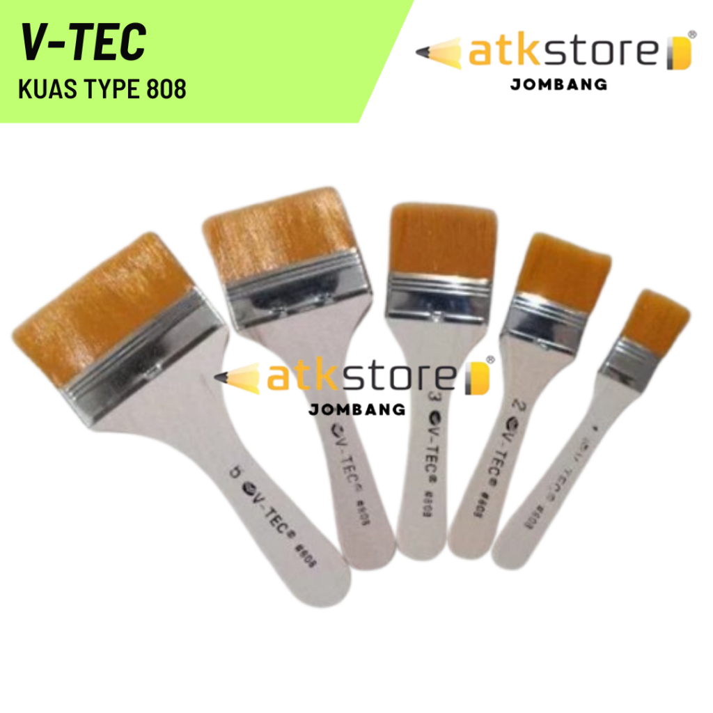 

V-TEC Artist Flat Brush for Acrylic Oil Paint / Kuas Lukis Lebar Satuan Type 808