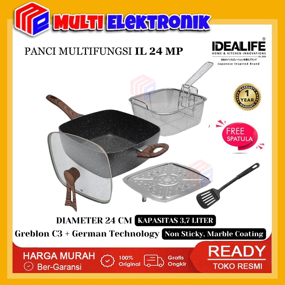 Idealife Multi Function Pan IL-24MP Cookware - Panci Serbaguna 24cm