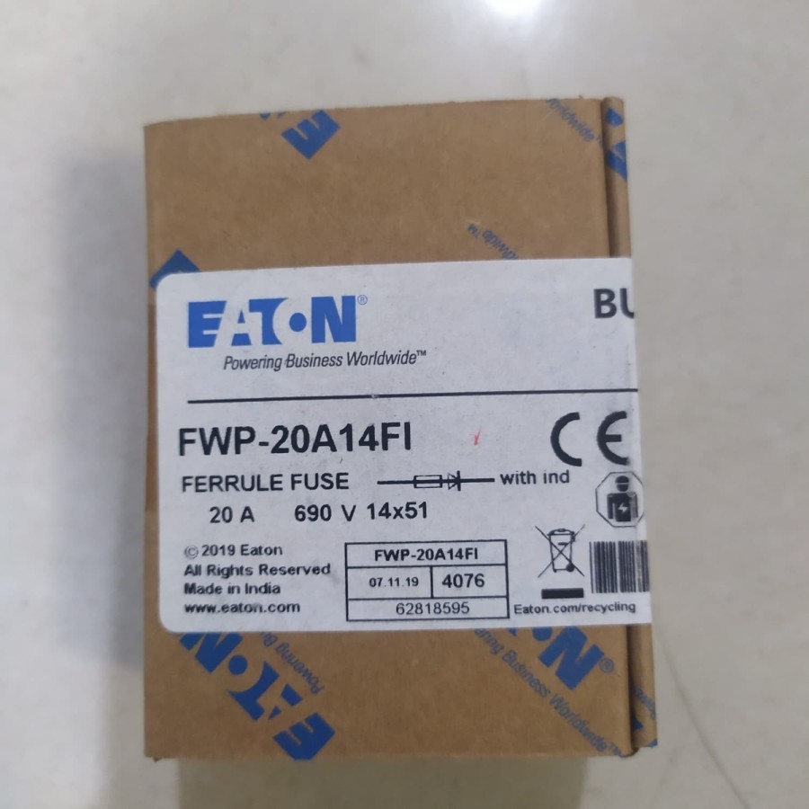 Fuse Bussman FWP-20A14FI 20A 690V Fuse 14x51 20A 690V 14x15 PROTISTOR FUSE 14x51 20A 690V