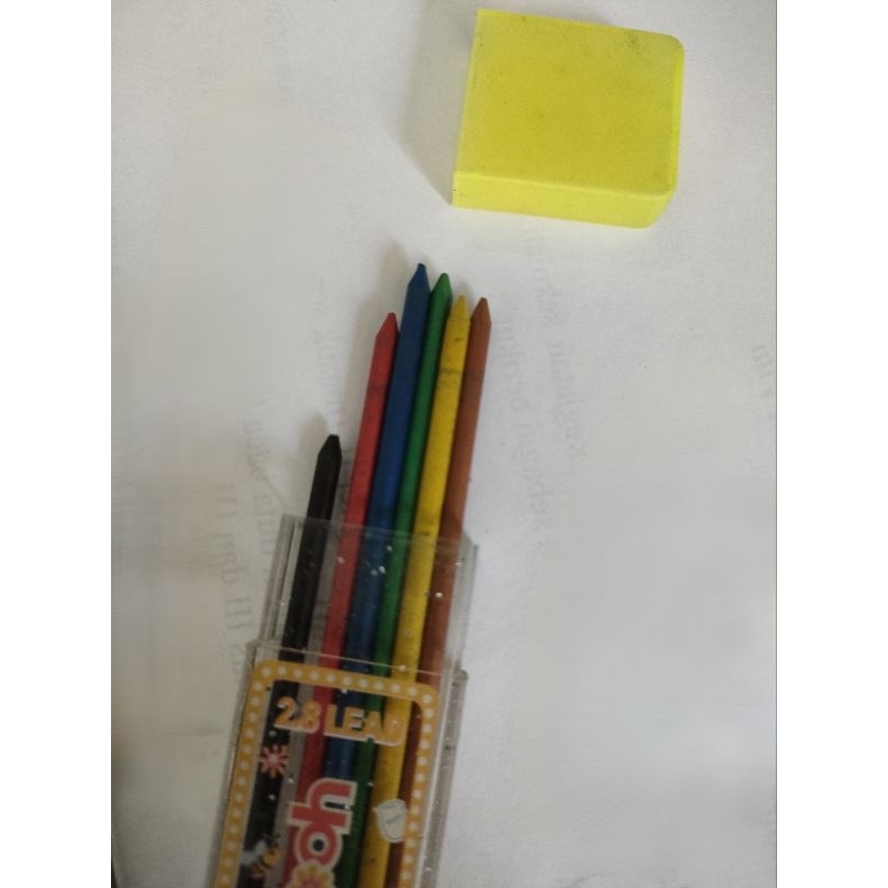 

isi pensil mekanik 2.8 mm 1 tube 6 lead warna warni
