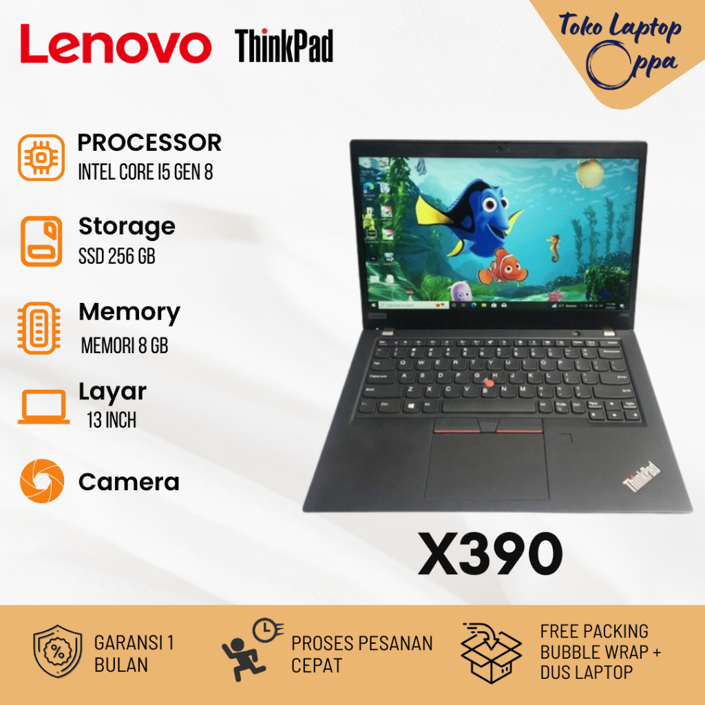 Laptop Ultrabook Lenovo ThinkPad x390 Tipis dan Ringan