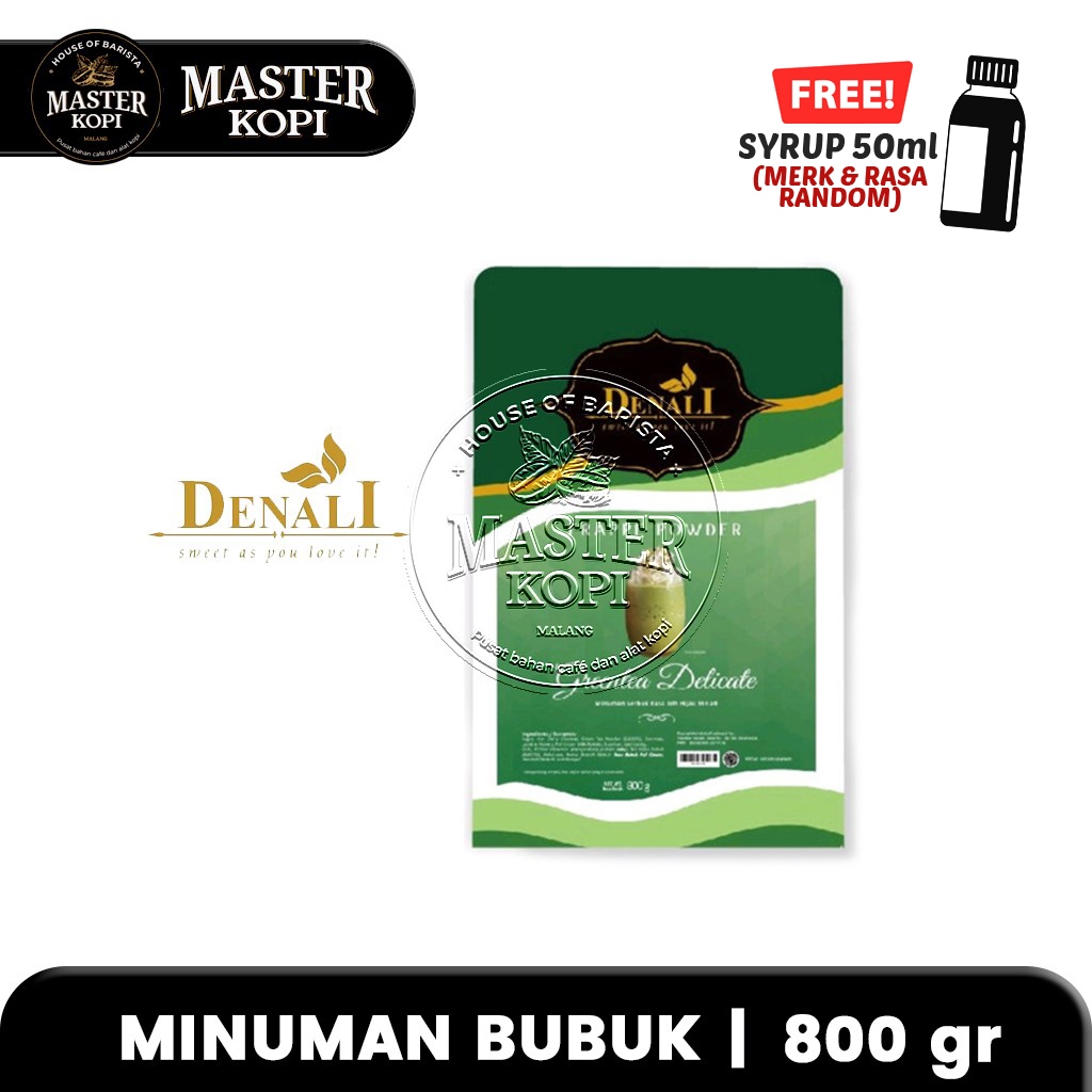 

Green Tea Powder DENALI Greentea Delicate Frappe Powder Minuman Bubuk 800gr