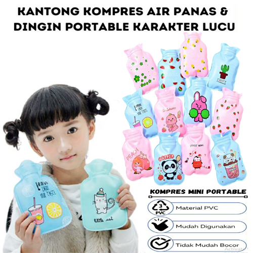 Kantong Air Panas Kompres Hot Water Bag warna pink / Kantung Air Panas Pereda Nyeri Menstruasi / kan