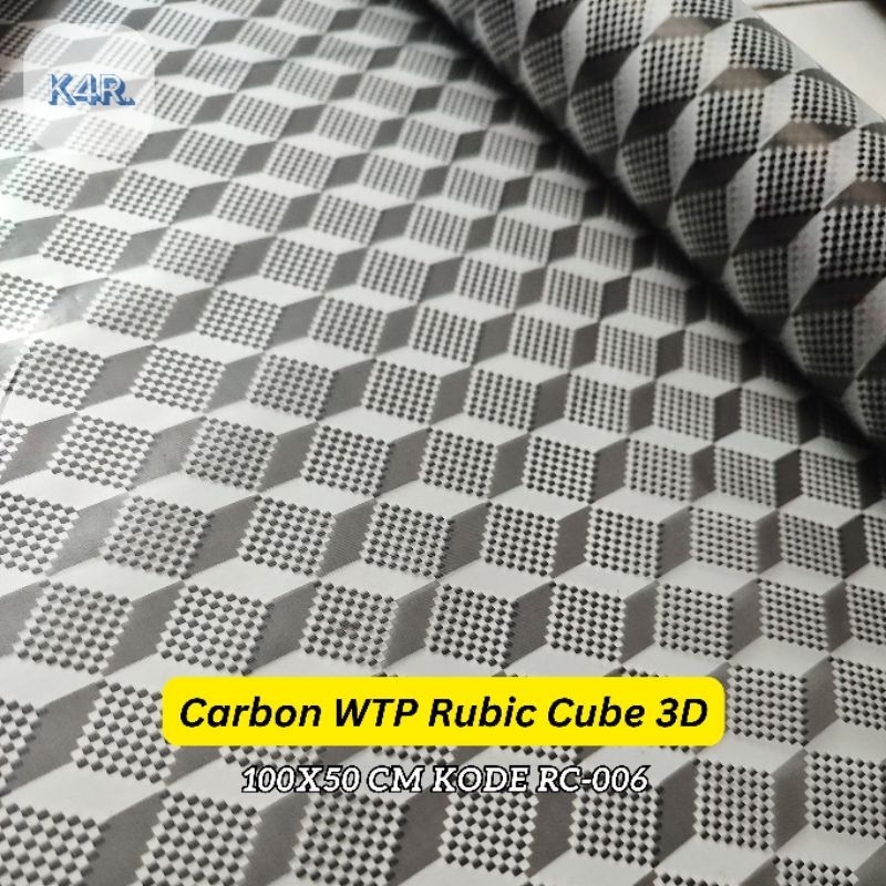 Carbon Celup WTP Motif Rubik Cube 3D uk 100x50cm