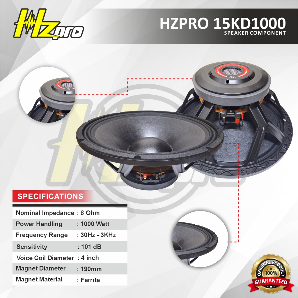 SPEAKER HZ PRO 15KD1000 ORIGINAL