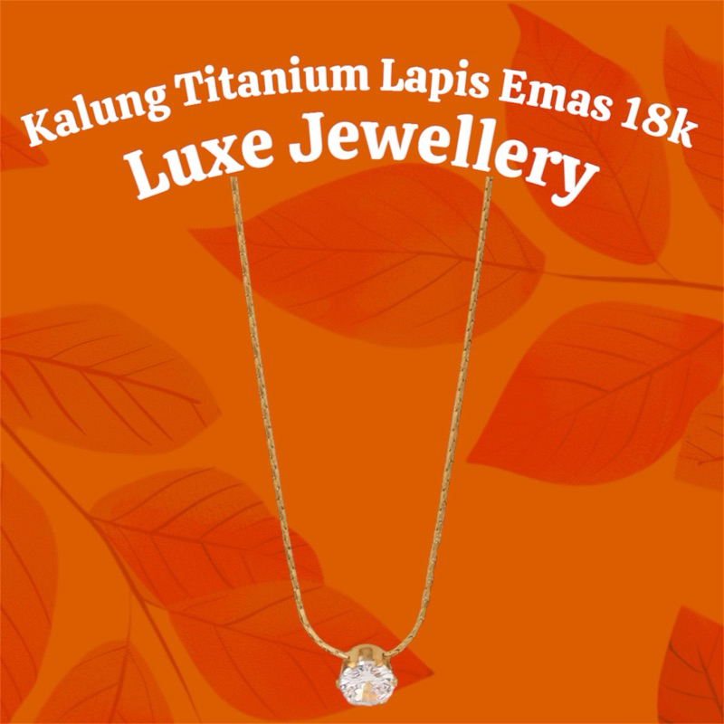 Kalung nagita titanium asli lapis emas 18k