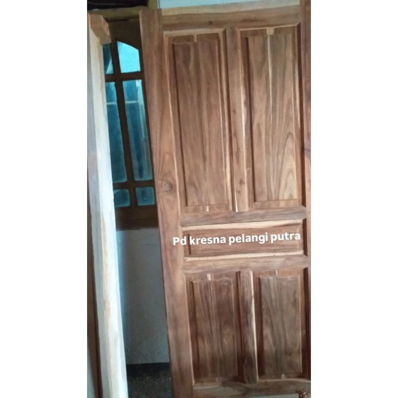 Daun Pintu Kayu Jati Lepas Putih