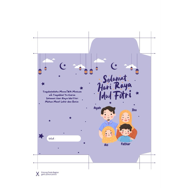 

Amplop lebaran lucu aesthetic bisa costum nama foto