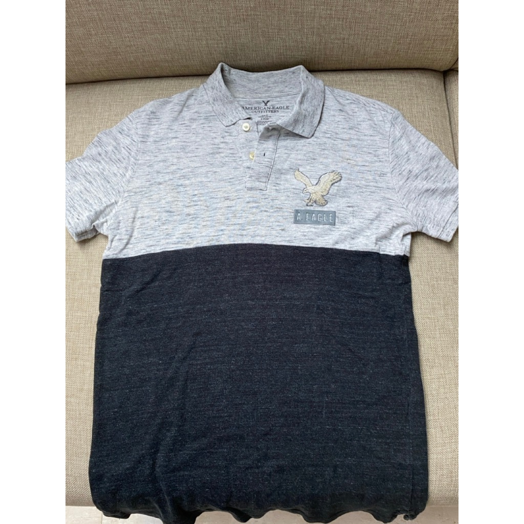 [USED] Polo American Eagle Outfitters Black and Gray [Size S] | baju preloved polo bekas original am