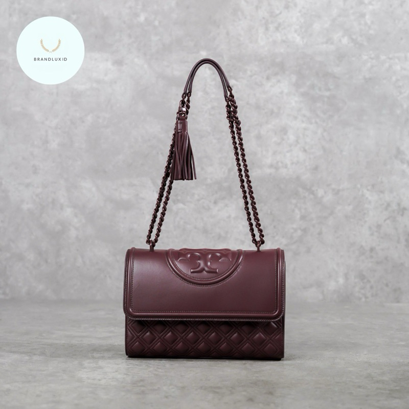 Tory Burch Fleming Matte Shoulder Bag in Red