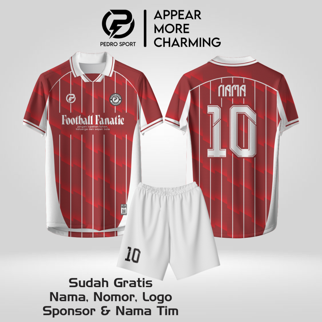jersey sepakbola/futsal custom full printing