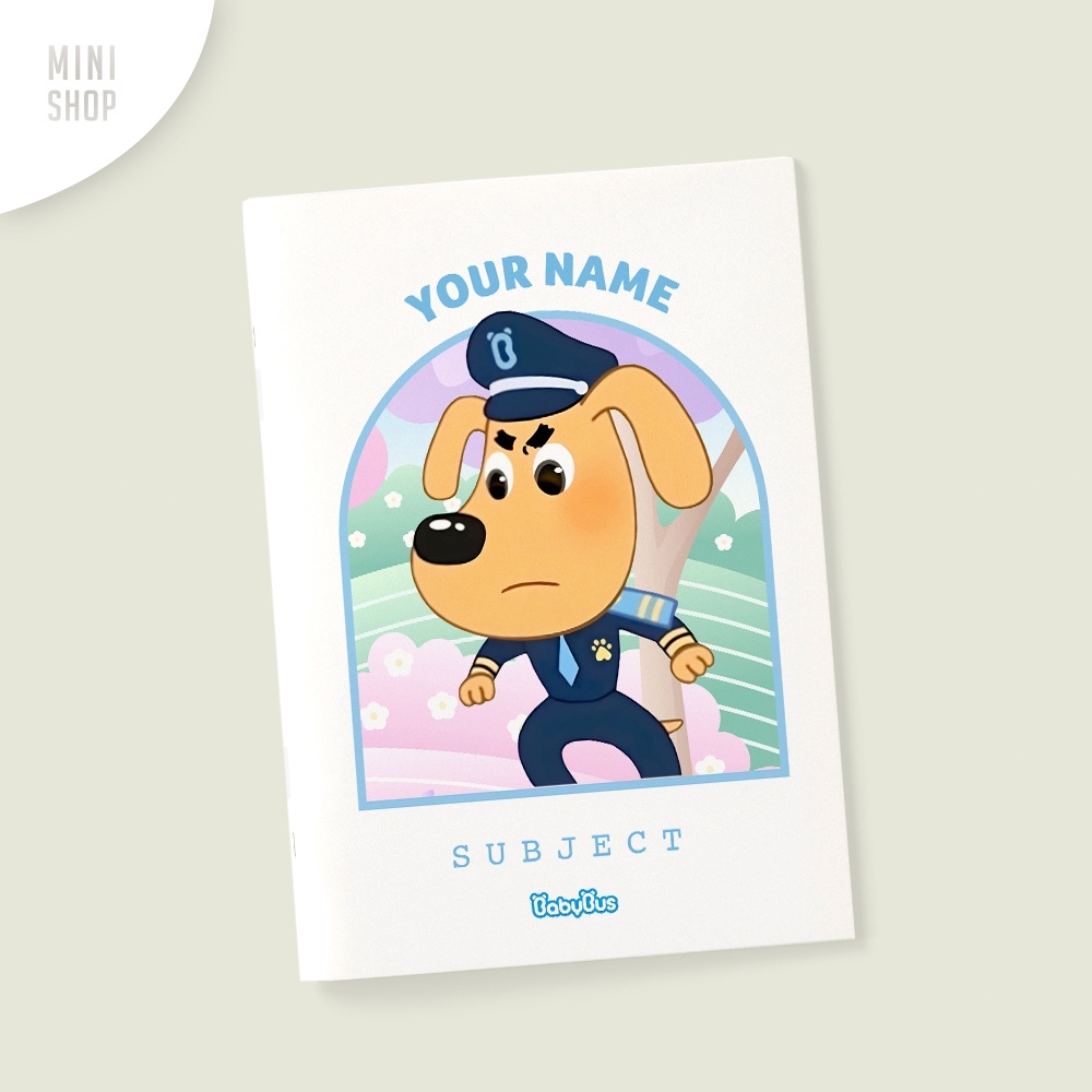 Buku Tulis Sekolah Custom A5 Sheriff Labrador ( Baby Bus / Papillon / Papilon )