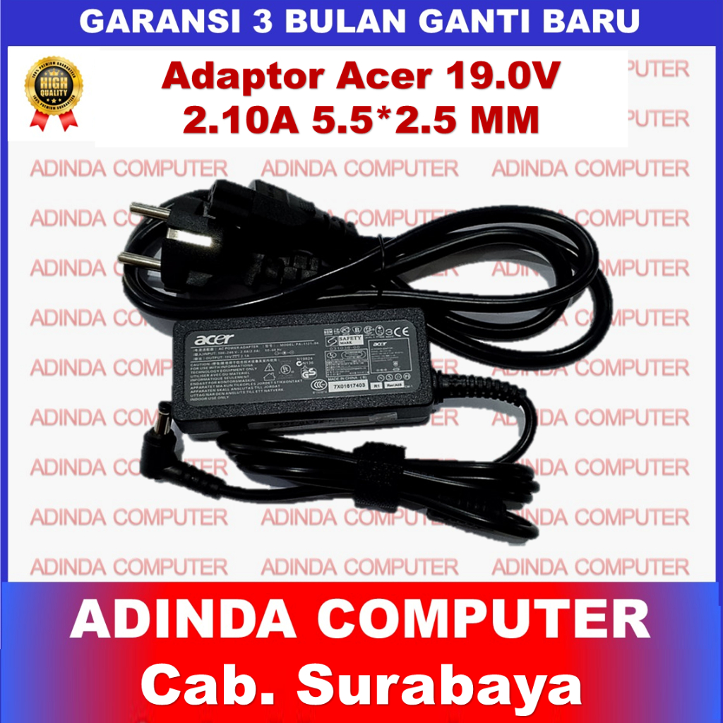 Adaptor Acer 19.0V 2.10A 5.5*2.5 MM