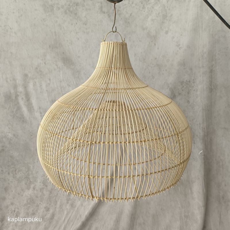 Kap Lampu Rotan/Kap Lampu Gantung Rotan Cafe diameter 40
