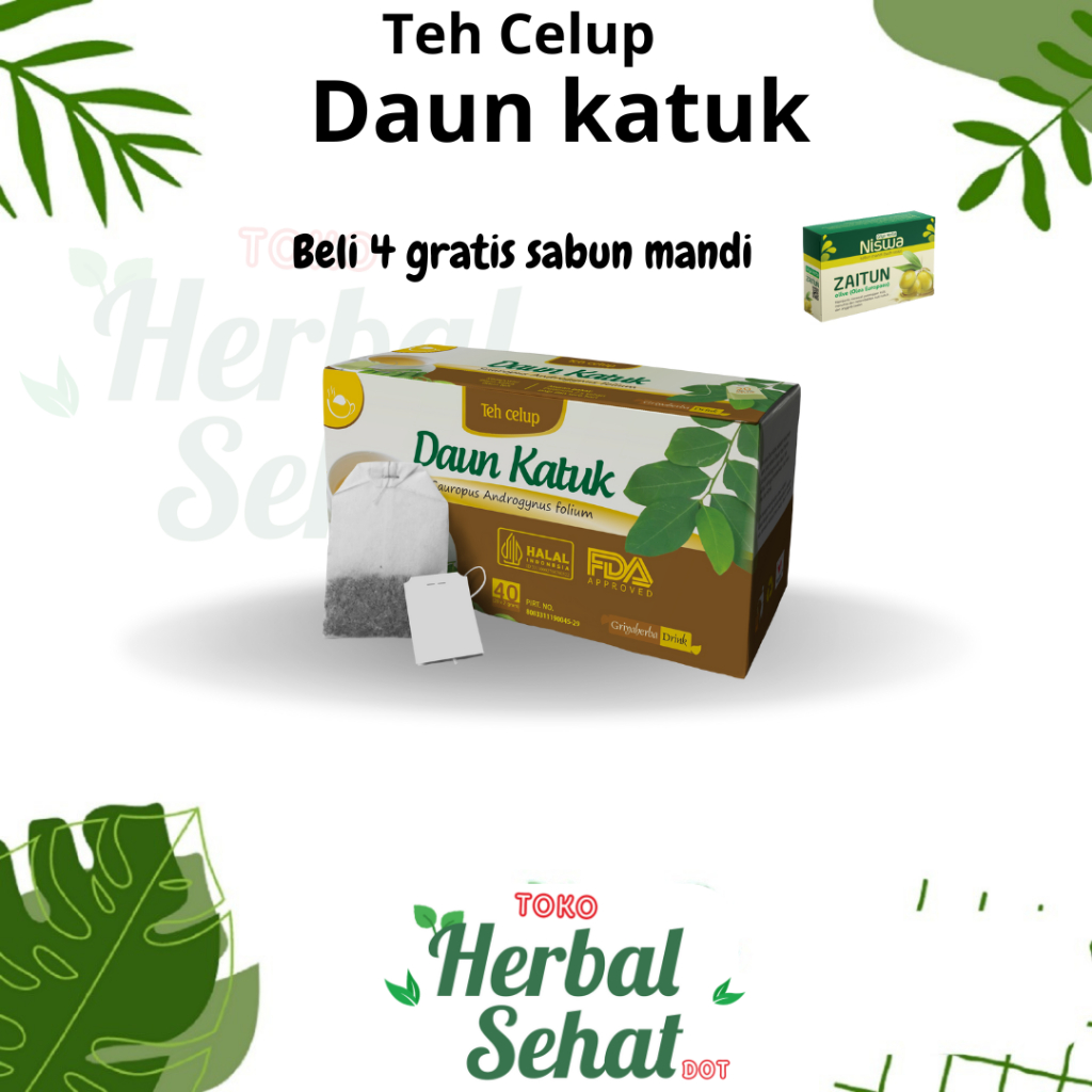 

Teh herbal daun katuk griya herba isi 20 kantong membantu melancarkan ASI halal