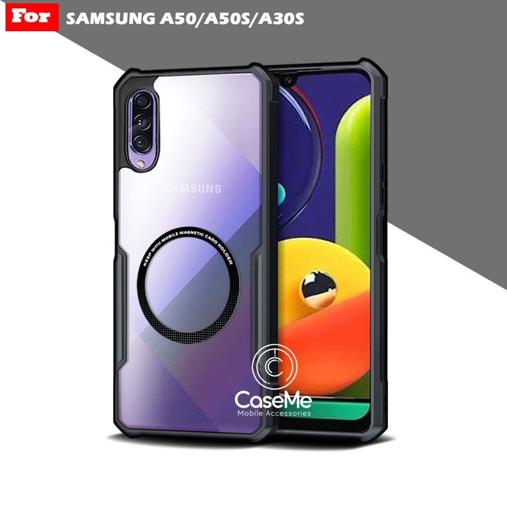 Case Samsung A50 A50S A30S Softcase Fushion Magnetic Ring Transparan Magsafe Casing Terbaru