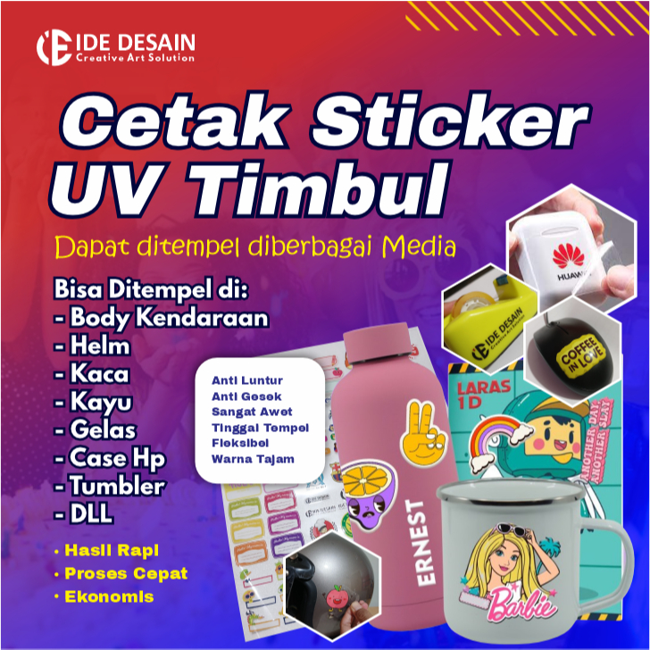 

Sticker UV DTF / Decal Kering/ Sticker Timbul fullwarna