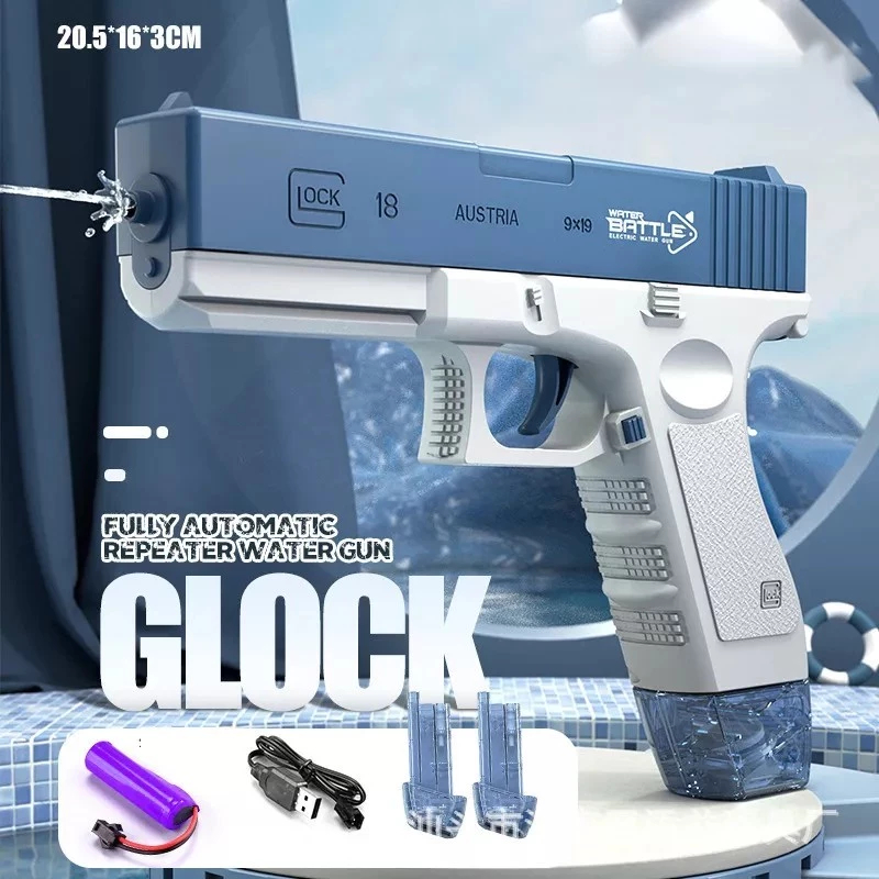 Mainan Glock Pistol Anak Air Elektrik Rechargeable | Pistol Air Anak Anak Tekanan Tinggi