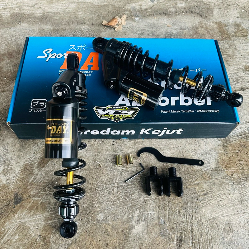 shok RCB premium shock Day copy RCB ukuran  320mm GL CB MP TIGER GRAND C70 premium BLACK