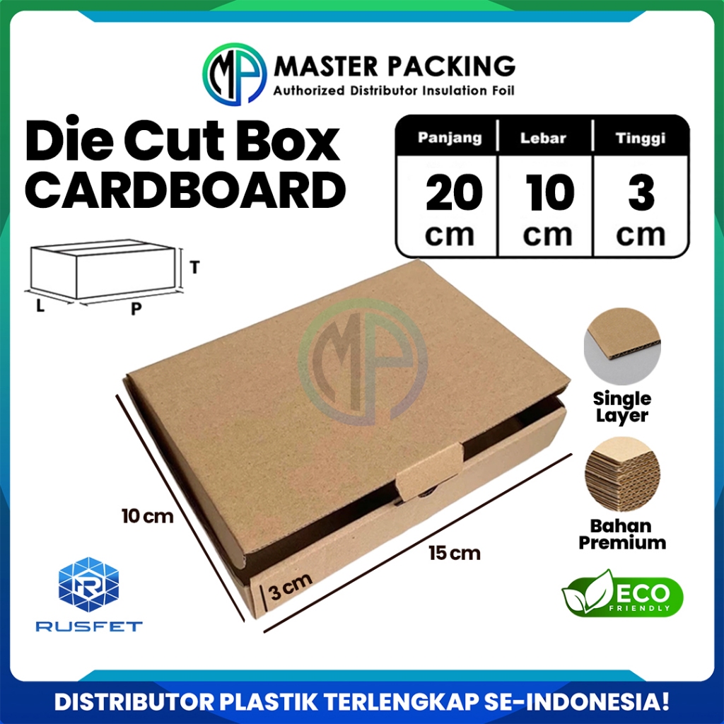 

DieCut Box Kardus Packing 20 X 10 X 3CM Rusfet Kotak Box Hampers Cardboard Dus Polos Harga Ecer