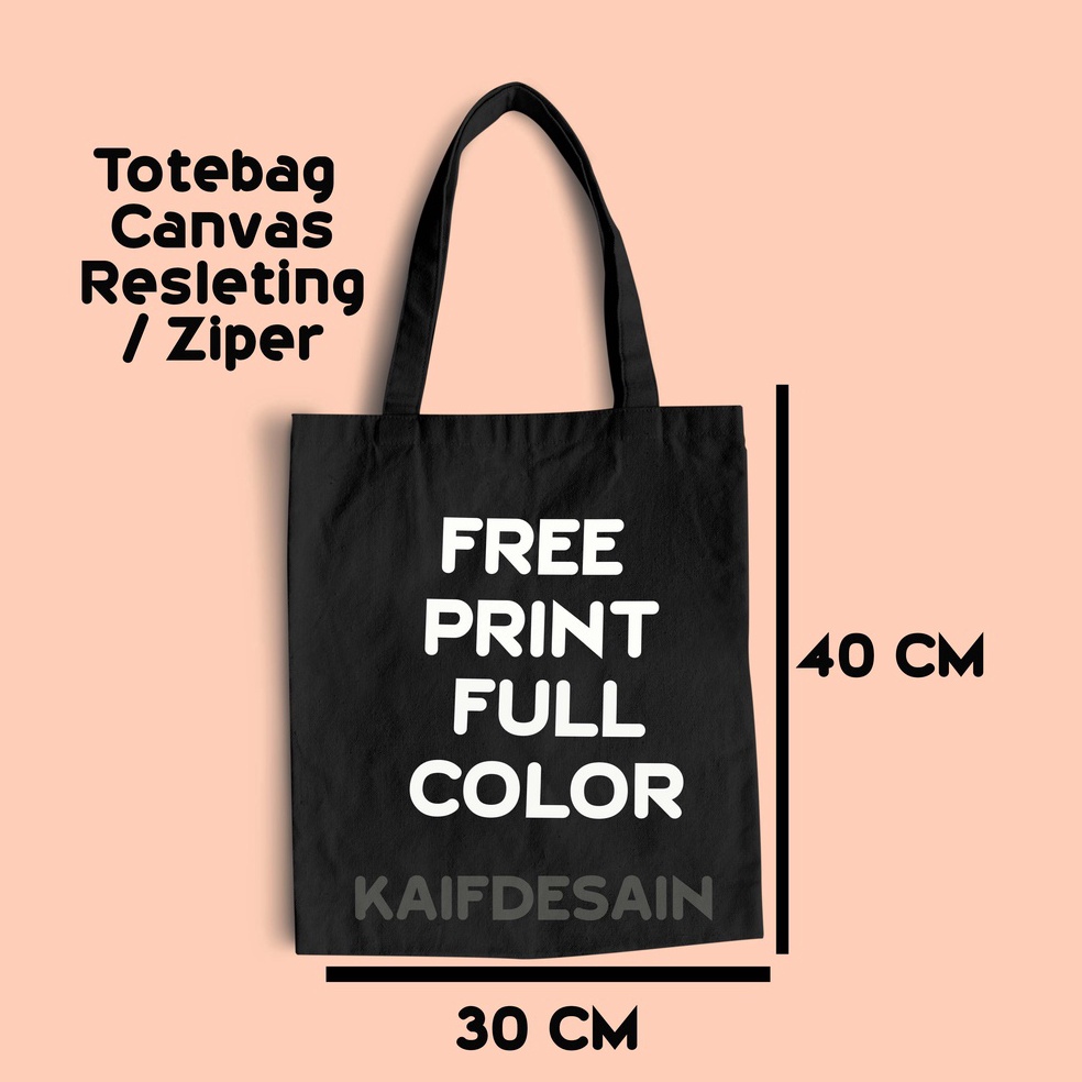 Keluaran Terbaru Tote bag Hitam drill Kanvas Tebal custom