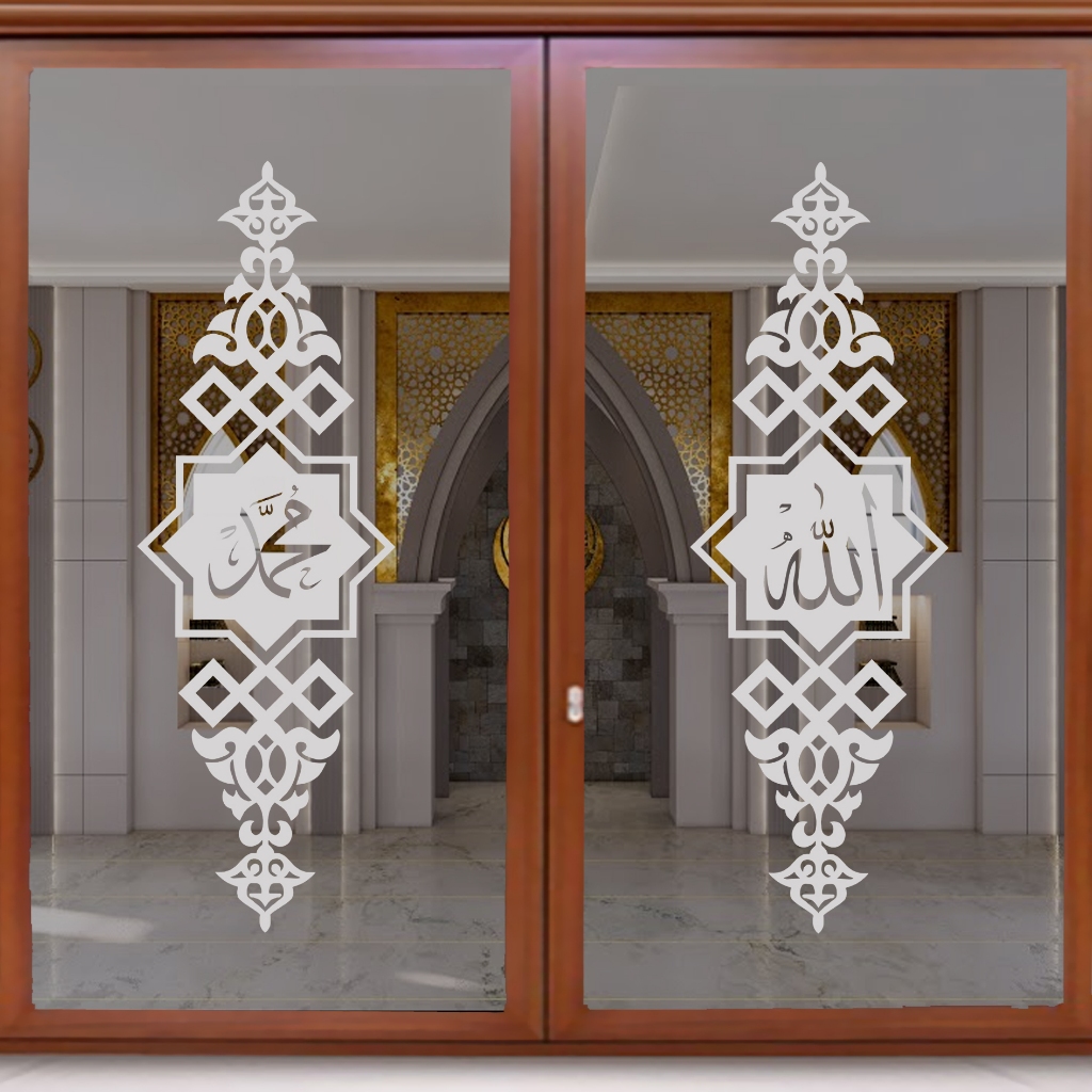 Stiker kaca terlaris untuk kaca jendela mushola masjid minimalis