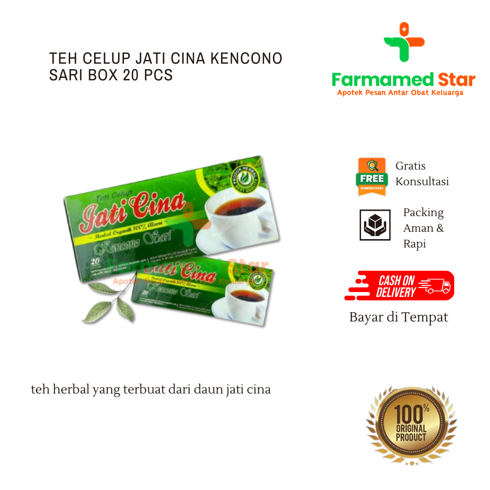 

TEH CELUP JATI CINA KENCONO SARI BOX 20 PCS