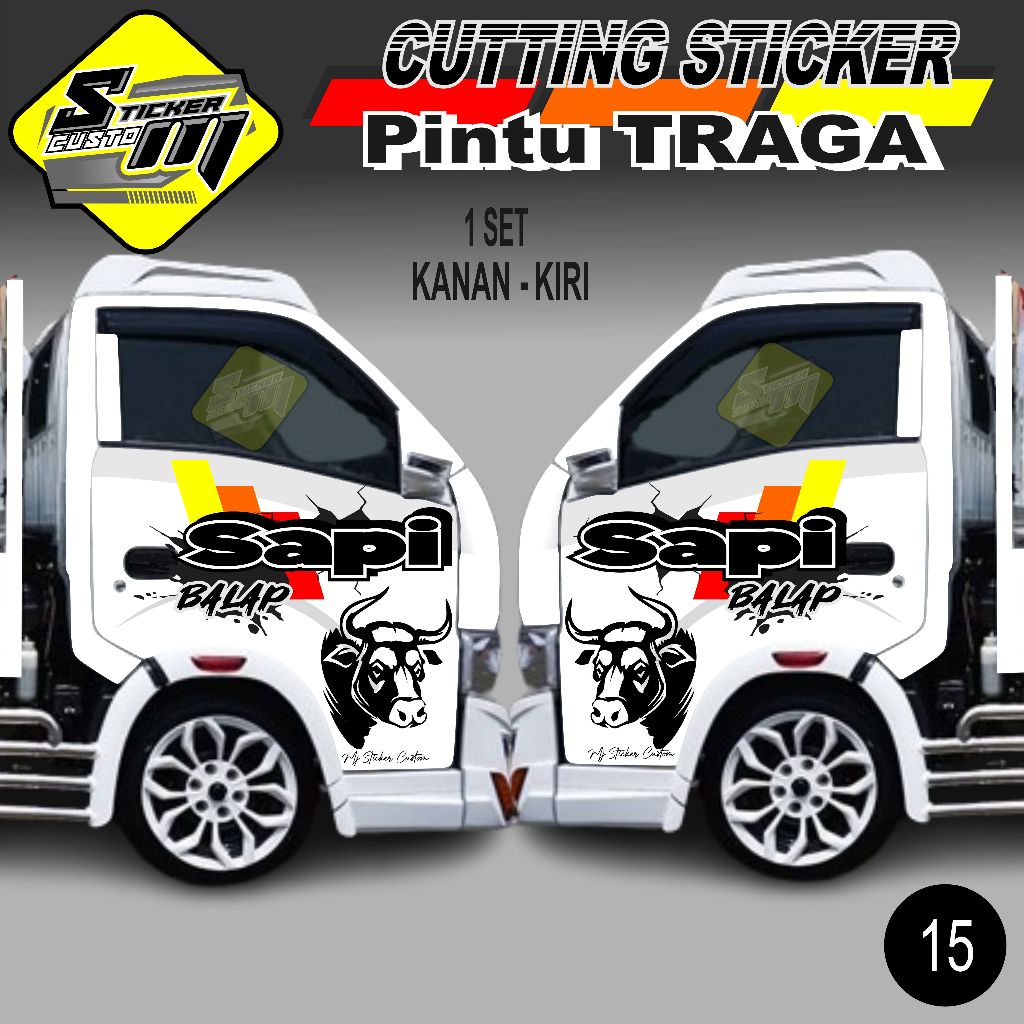 CUTTING STICKER PINTU SAMPING MOBIL PICKUP TRAGA DRIVER MUDA ,ELF DLL SP 15