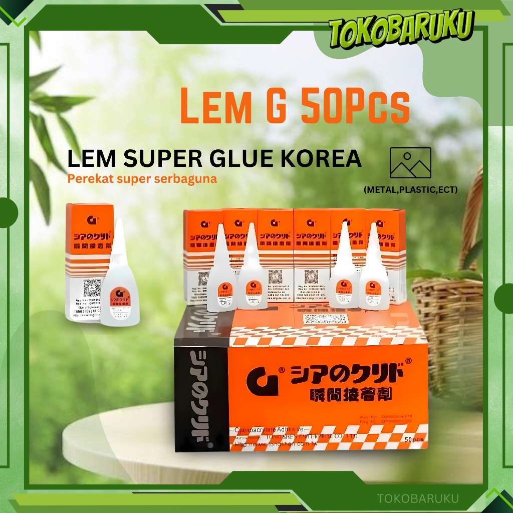 

Glue Korea 10 PC/25 PC/50 PC/Perekat Super Rekat / Lem Korea G Original Asli Lem Power