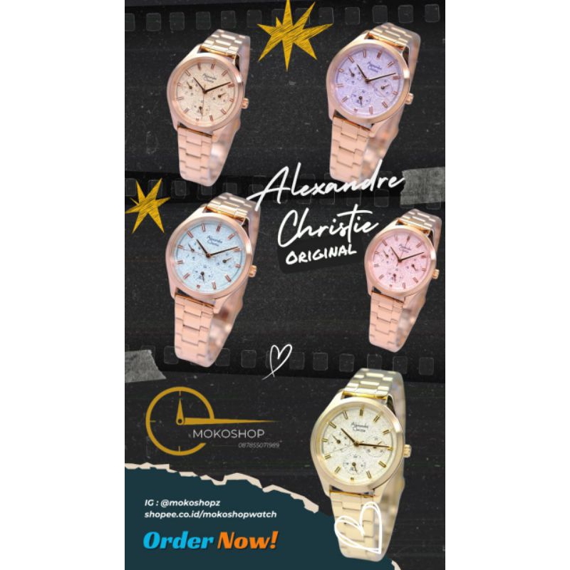 Jam Tangan Wanita Alexandre Christie AC2A93 AC 2A93 Original
