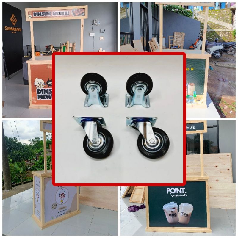 4PCS Tambahan Roda Untuk Booth Portable