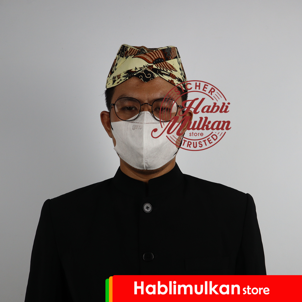 Blangkon Cirebon Model Sultan Bukan Tumenggung Motif Batik Cirebon - bukan Totopong-Bendo-Udeng-Peci